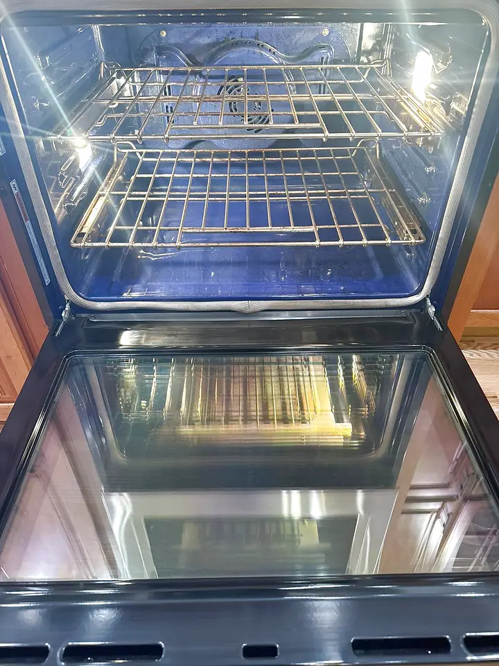 Inside of an oven cleaned down to the racks